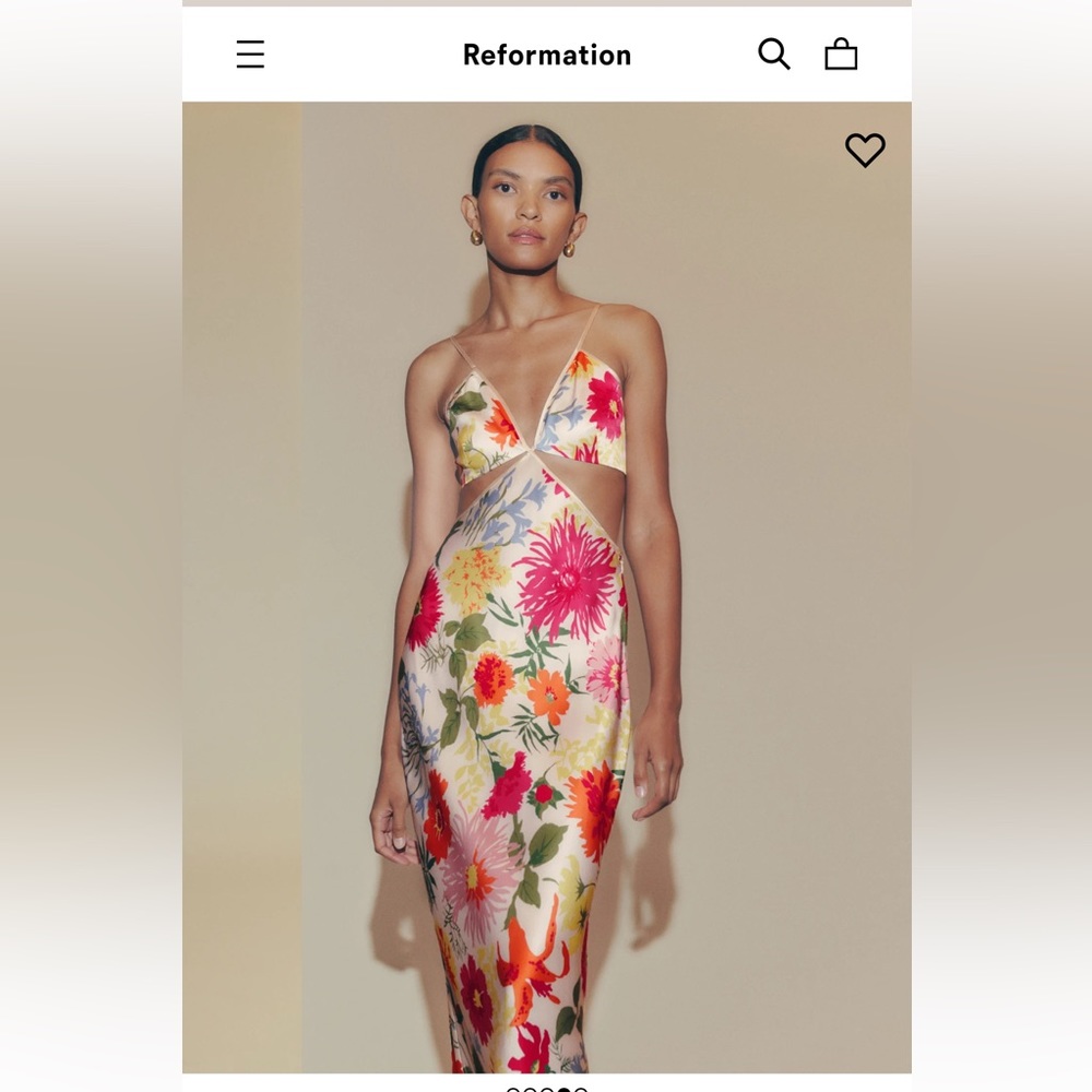 Reformation Poppies Silk Dress